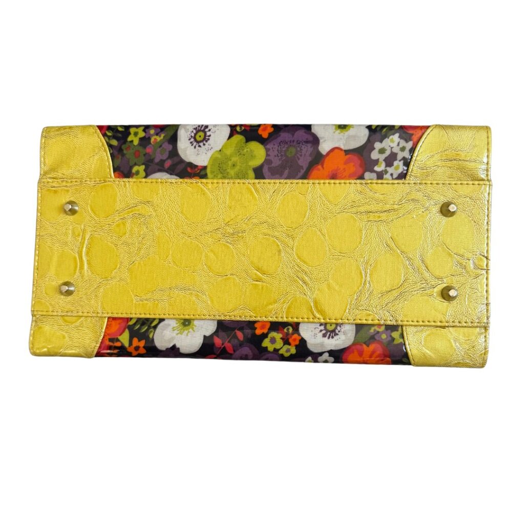 Miche Sabrina Handbag Shell Floral Print and Yellow Faux Leather Trim - Picture 3 of 5